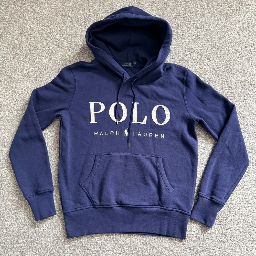 Ralph Lauren Polo Navy Sweatshirt with Distressed lettering